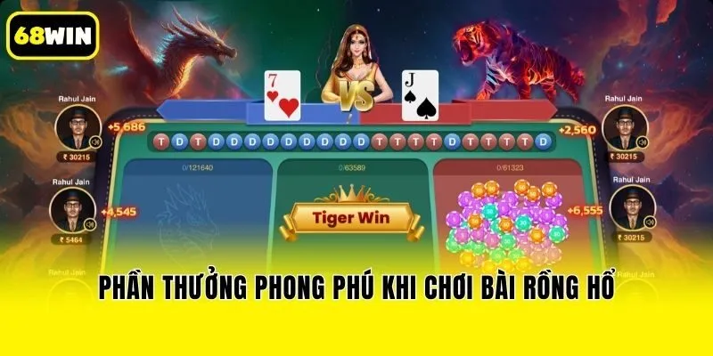 Phần thưởng phong phú khi chơi bài rồng hổ